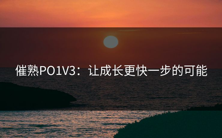 催熟PO1V3：让成长更快一步的可能